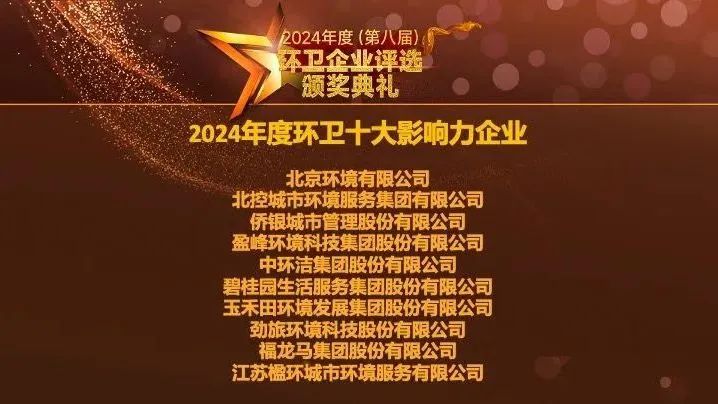 連續(xù)五年登榜丨好博環(huán)境榮膺“2024年度環(huán)衛(wèi)十大影響力企業(yè)”